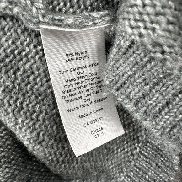 Talbots Cardigan Sweater Attached Scarf Womens L/XL Grey Open - Picture 6 of 7